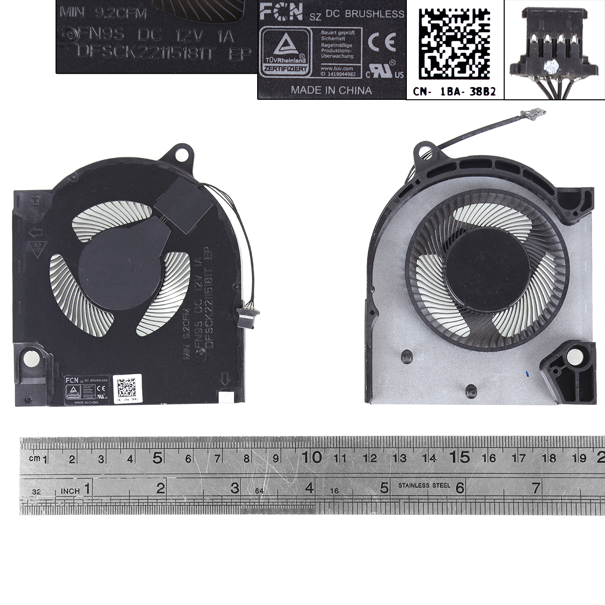 Picture of New Replacement CPU Cooling Fan For DELL G15 5510 5511 RTX3060 RTX3050 （GPU，ORG） RTX3060 RTX3050  Layout